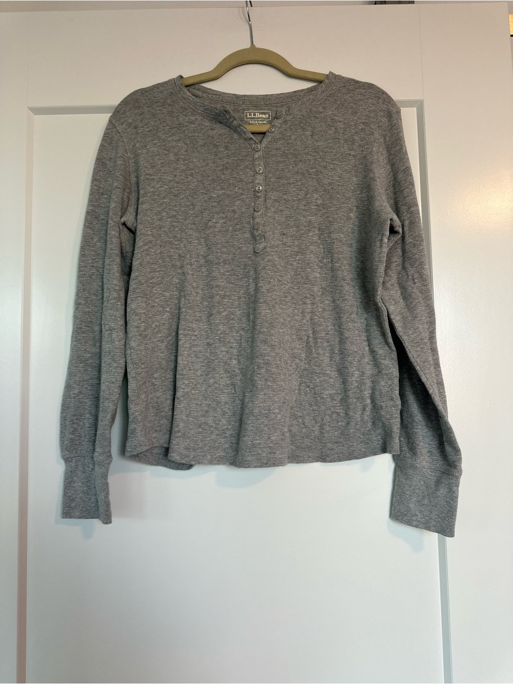 L.L. Bean Gray Long-Sleeve Henley Top